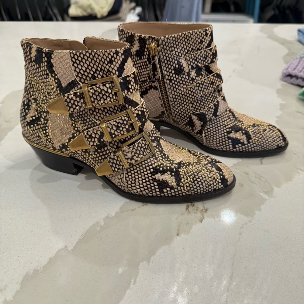 Chloe Susanna Python Ankle Boot - Picture 2 of 5